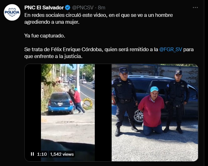 Capturado por agredir a mujer en San Martín, San Salvador.
