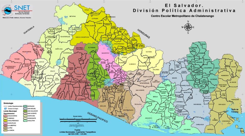 262 municipios de El Salvador.
